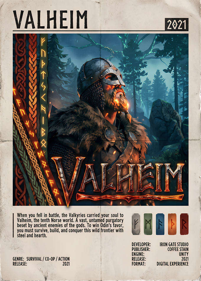 Valheim Viking Survival Game Poster
