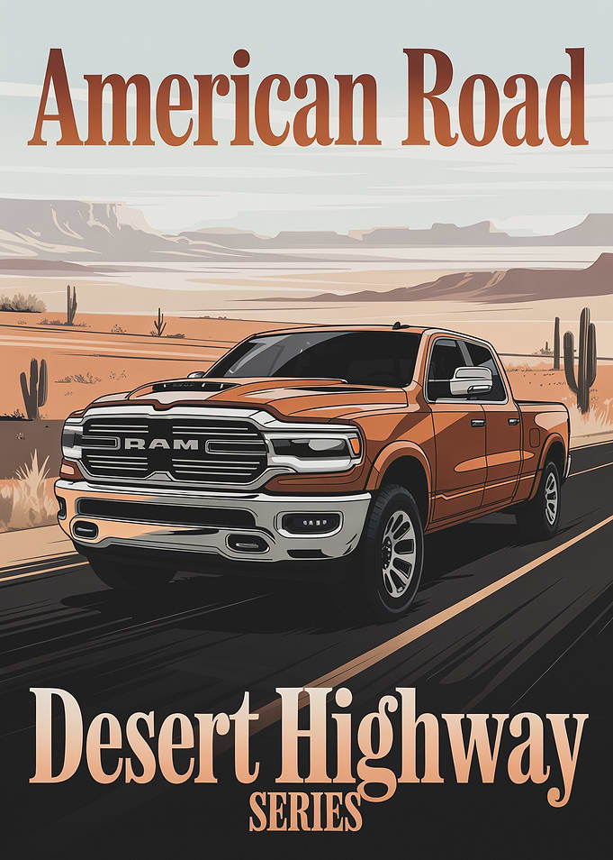 Ram Truck Desert Highway Poster
