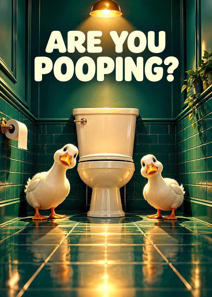 Funny Ducks Asking Are You Pooping