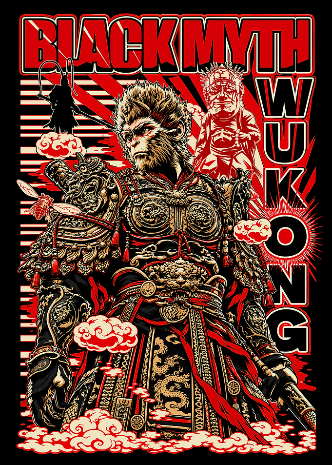 Black Myth Wukong Warrior Illustration