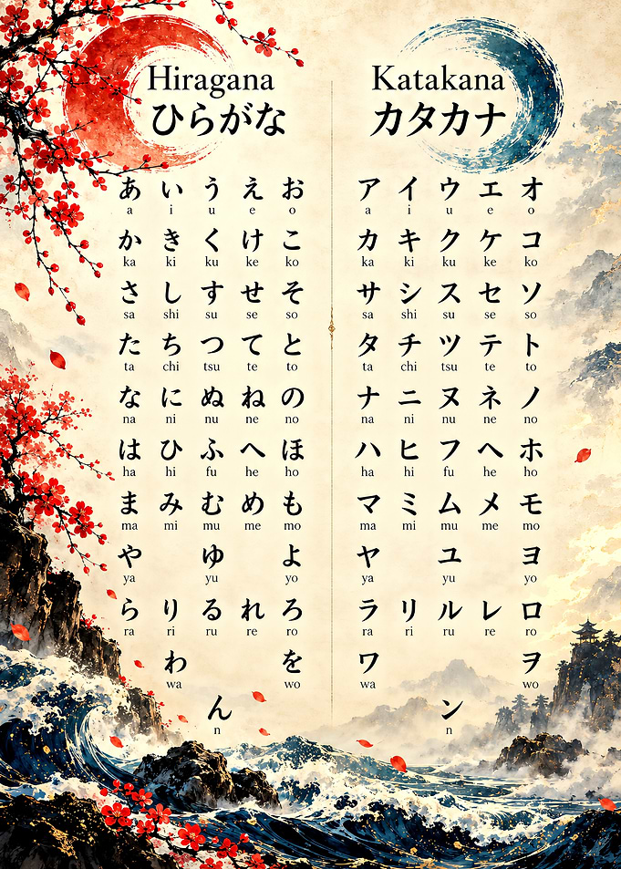 Japanese Hiragana and Katakana Chart