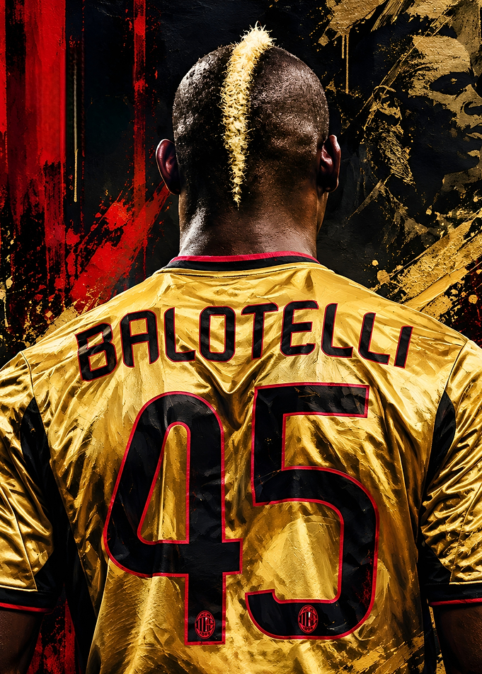 Mario Balotelli AC Milan Gold Jersey