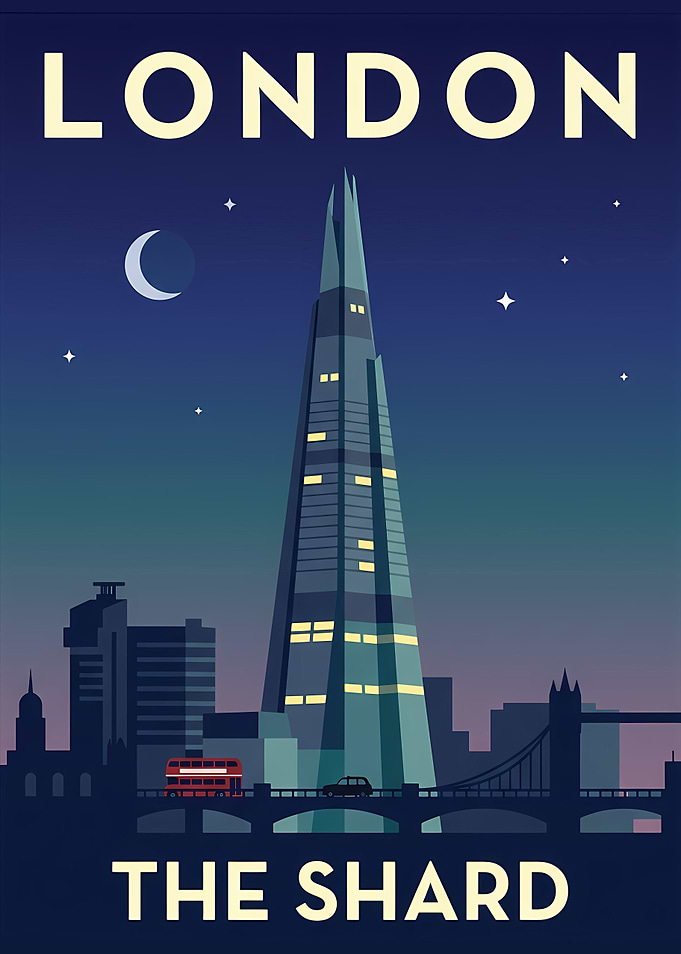 London The Shard Travel Poster