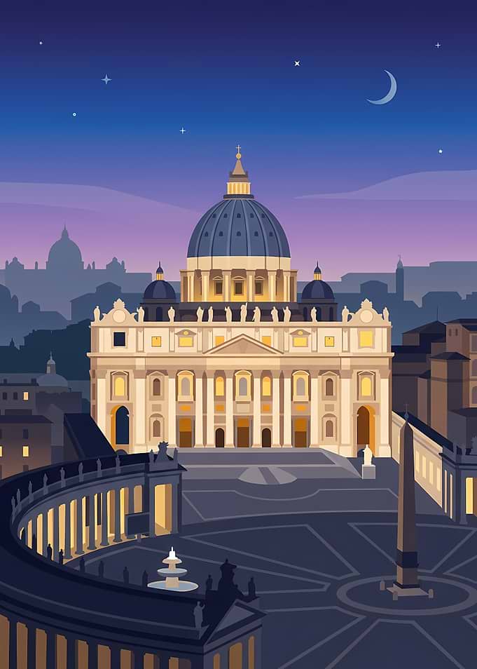 St. Peter's Basilica at Night