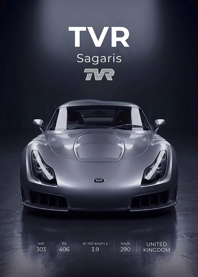 TVR Sagaris Sports Car Poster