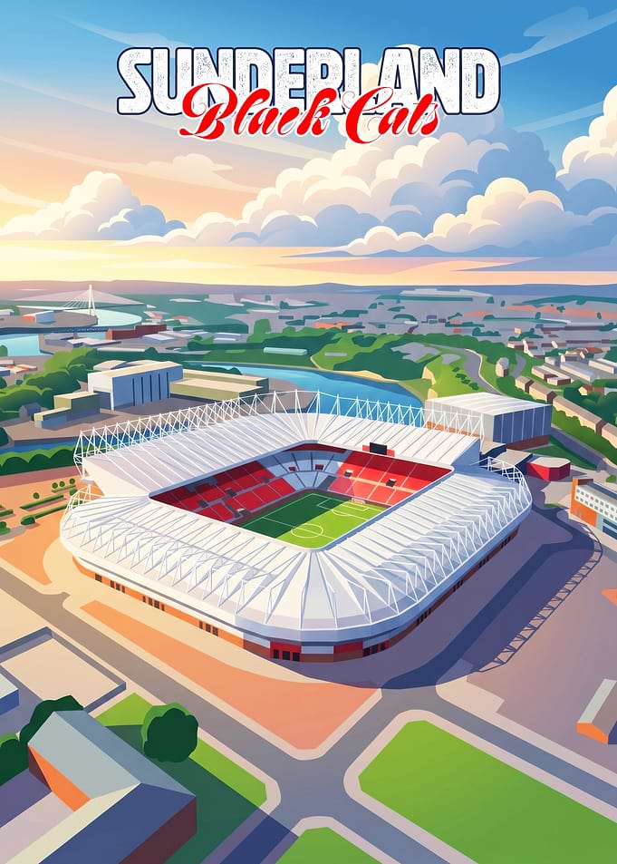 Sunderland Black Cats Stadium Poster