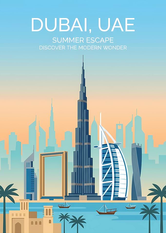 Dubai Summer Escape Travel Poster