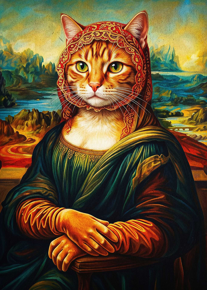 Cat Mona Lisa Renaissance Art Poste