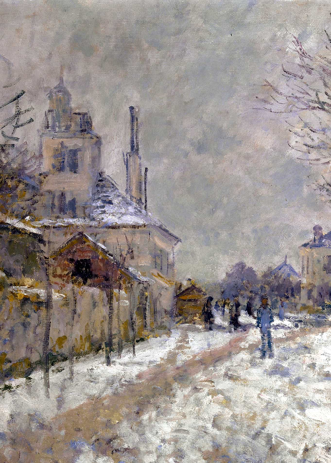 The Snow-Covered Boulevard de Pontoise in Argenteuil by Claude Monet Winter Landscape Painting