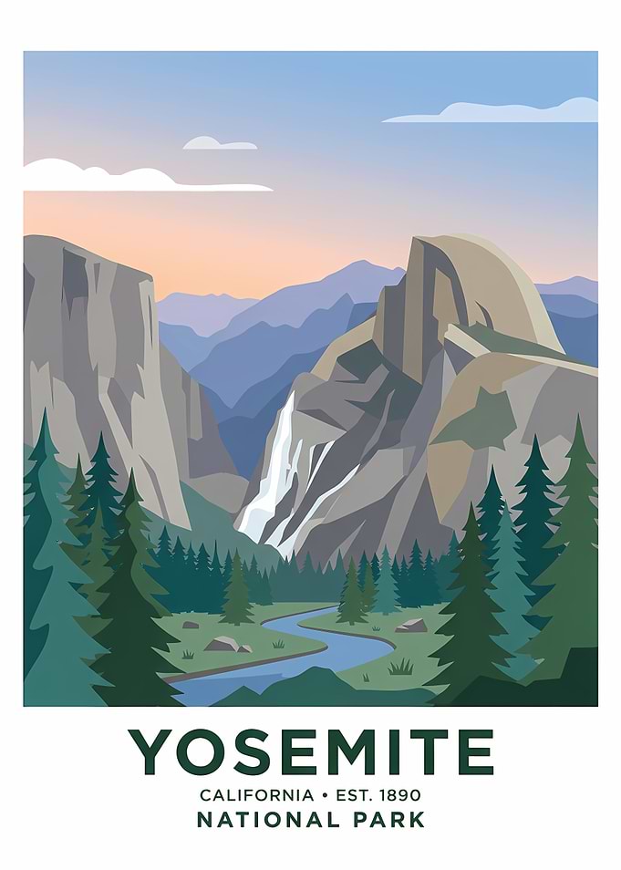 Yosemite National Park Travel Poster