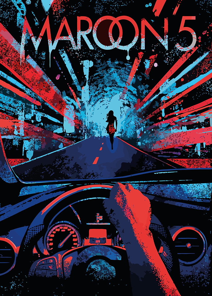 Maroon 5 Driving Night Poster