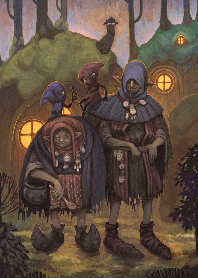Fantasy Goblins in a Forest Village
