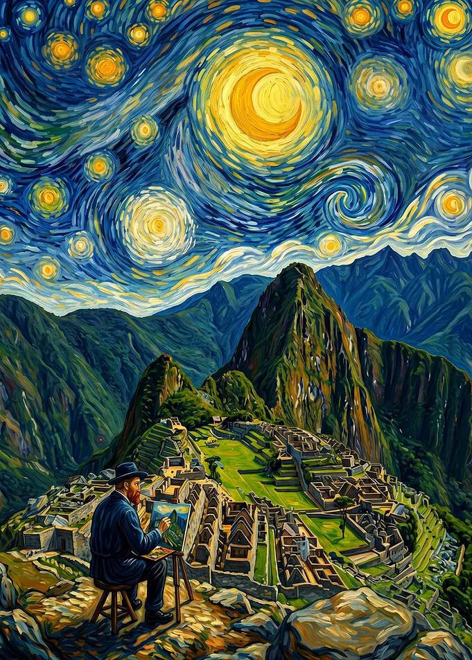 Van Gogh Painting Machu Picchu