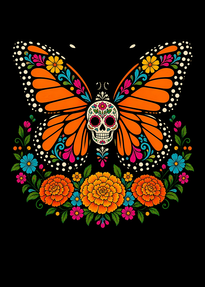 Day of the Dead Butterfly Illustration