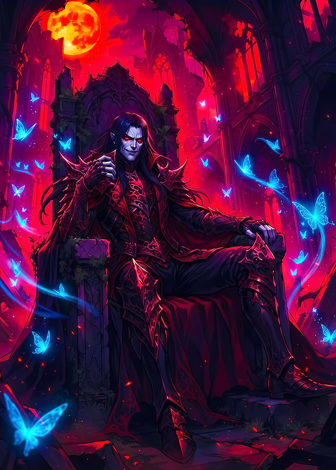 Vampire Lord on Gothic Throne