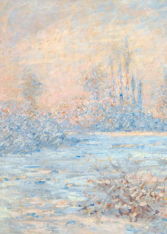 Frost by Claude Monet Winter Snow Landscape Painting