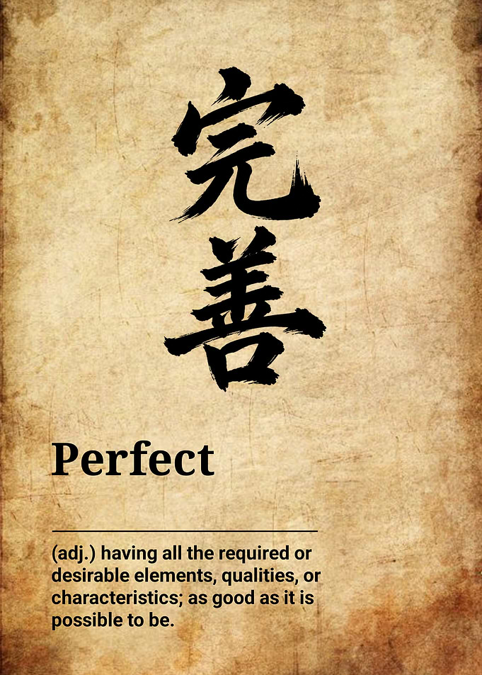 Perfect Japanese Kanji Definition Poster
