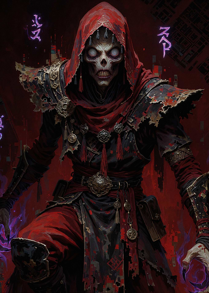 Sinister Hooded Undead Sorcerer