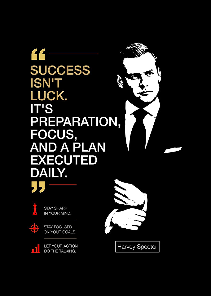 Harvey Specter Inspirational Quote Poster