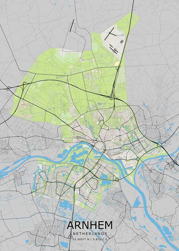 Arnhem Netherlands City Map Poster