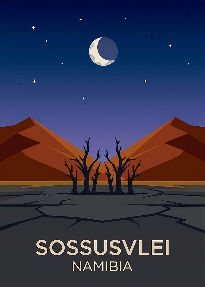 Sossusvlei Namibia Desert Travel Poster