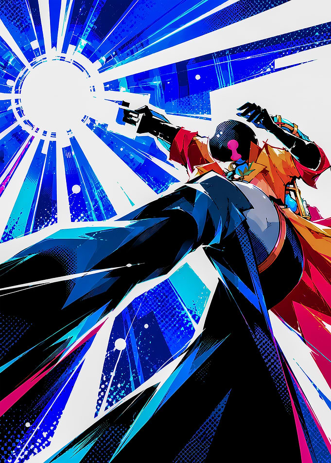 Dynamic Anime Character Action Pose