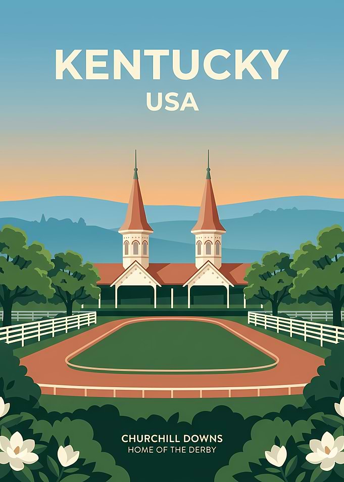 Kentucky Churchill Downs Travel Poster