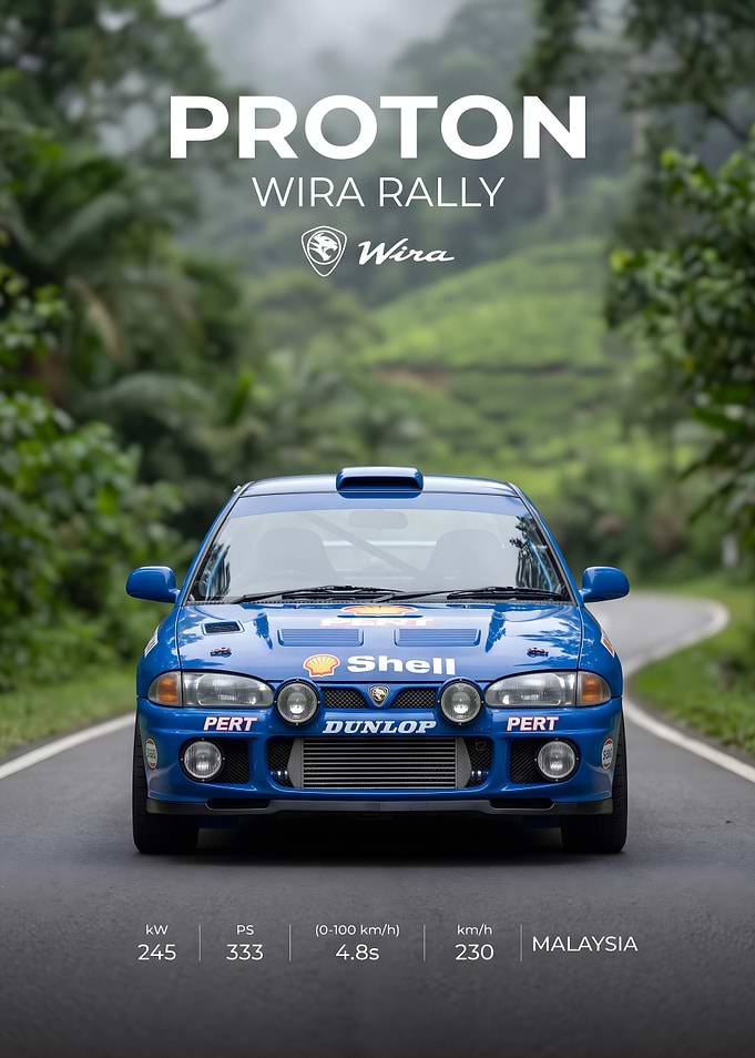 Proton Wira Rally Car Poster