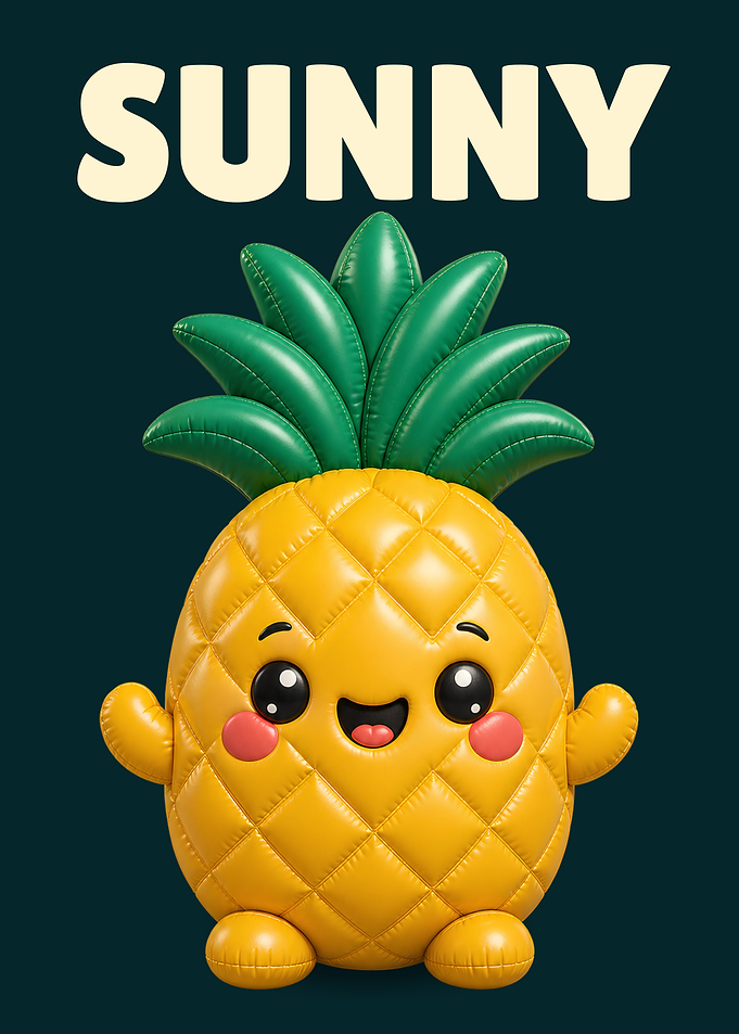 Cute Inflatable Pineapple Poster