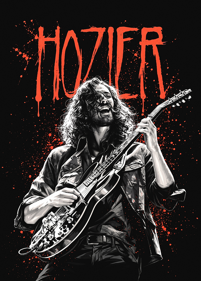 Hozier Guitar Performance Poster