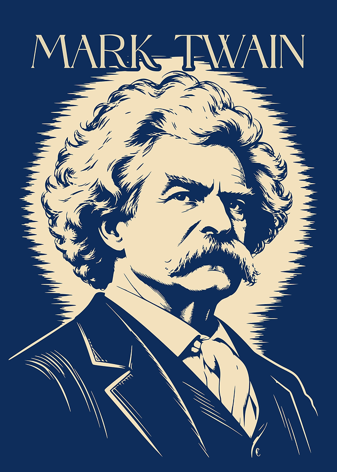 Mark Twain Portrait Poster