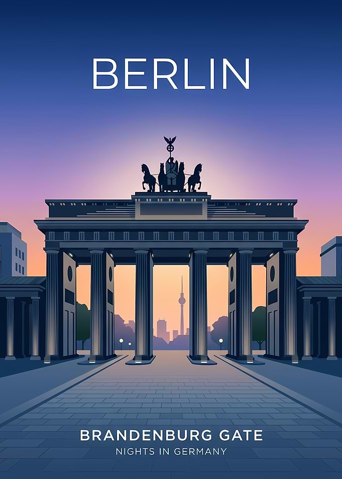 Berlin Brandenburg Gate Travel Poster