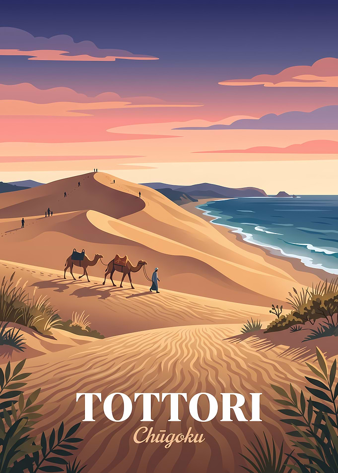 Tottori Sand Dunes Travel Poster