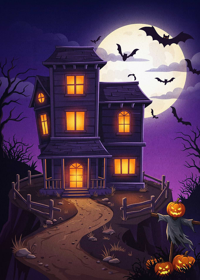 Haunted House Halloween Spooky Art