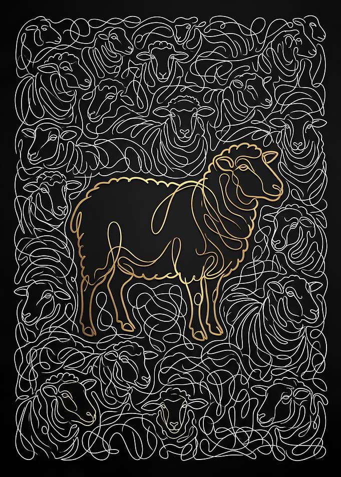 Golden Sheep Among Silver Flock