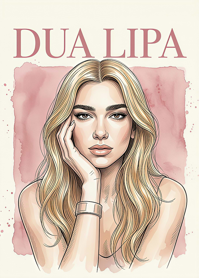 Dua Lipa Portrait Illustration