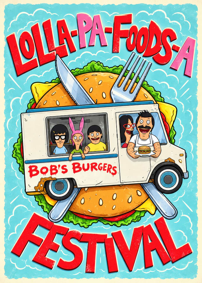 Bob's Burgers Lolla-Pa-Foods-A Festival Poster