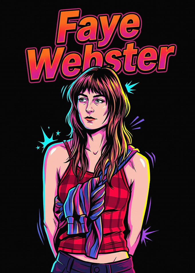 Faye Webster Neon Illustration Poster