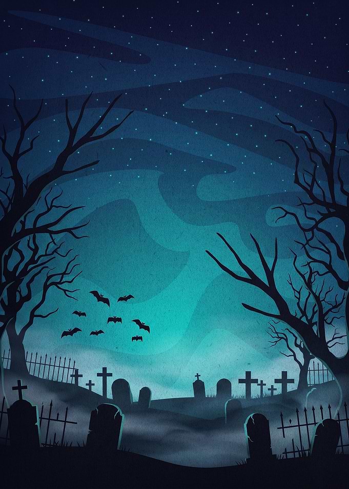 Spooky Graveyard Night Halloween Ar