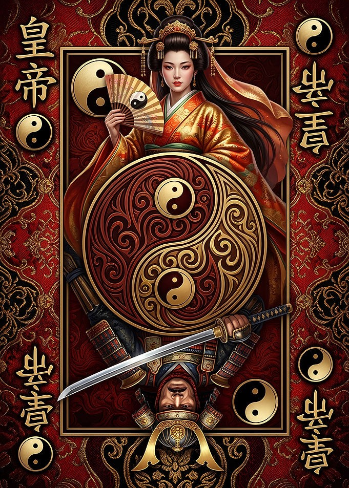 Yin Yang Samurai Playing Card Art
