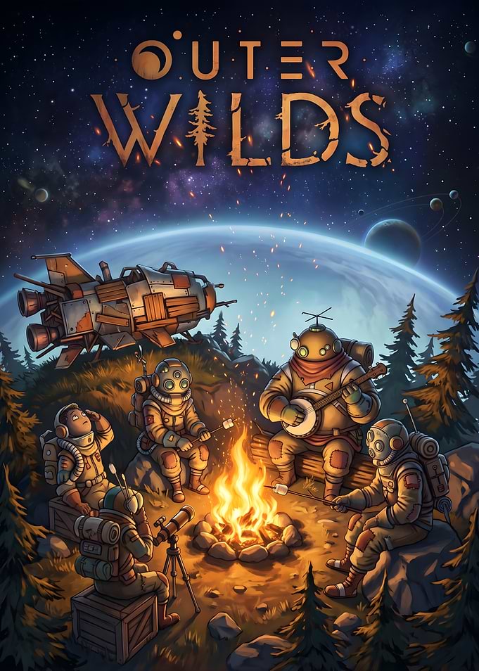 Outer Wilds Campfire Scene Poster