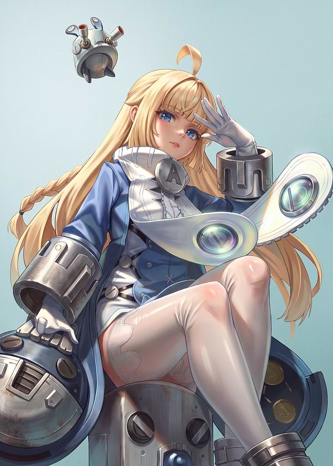 Anime Girl with Mechanical Gadgets