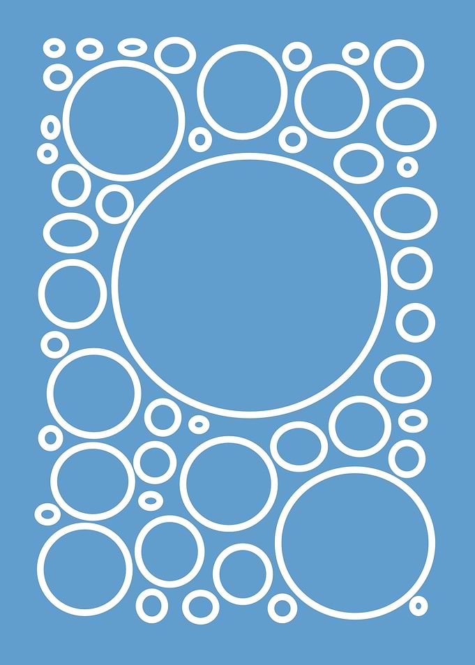 Minimalist Blue Background with White Circles