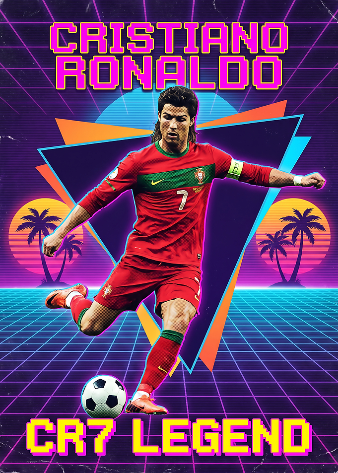 Cristiano Ronaldo Retro Synthwave Poster