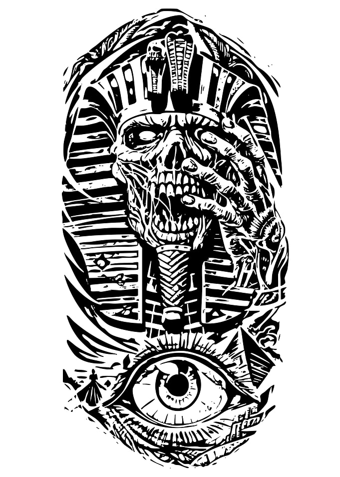 Pharaoh Skull and All-Seeing Eye
