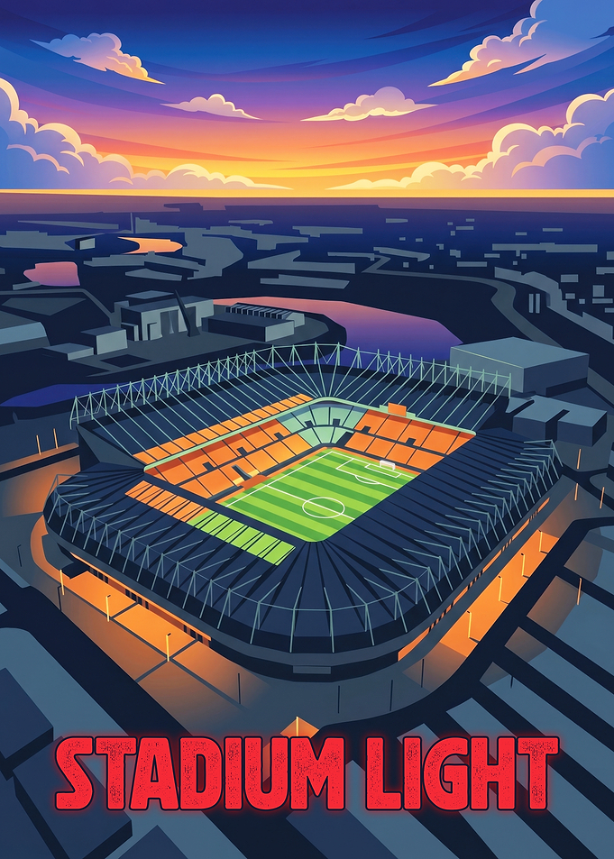 Stadium Light Sunset Football Heritage