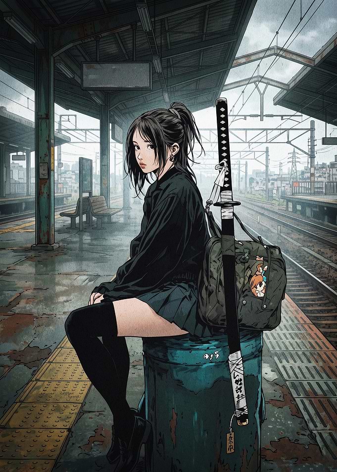 Samurai Girl Anime Station Art