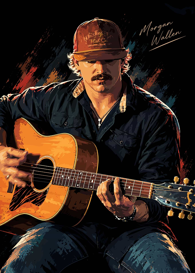 Morgan Wallen Playing Acoustic Guitar Portrait