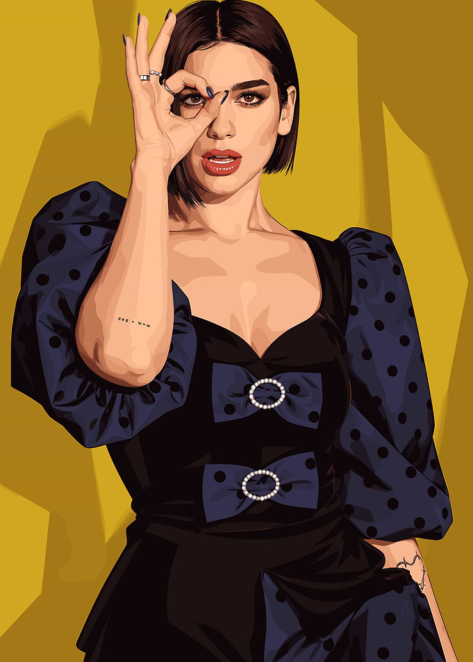 Dua Lipa Pop Art Portrait