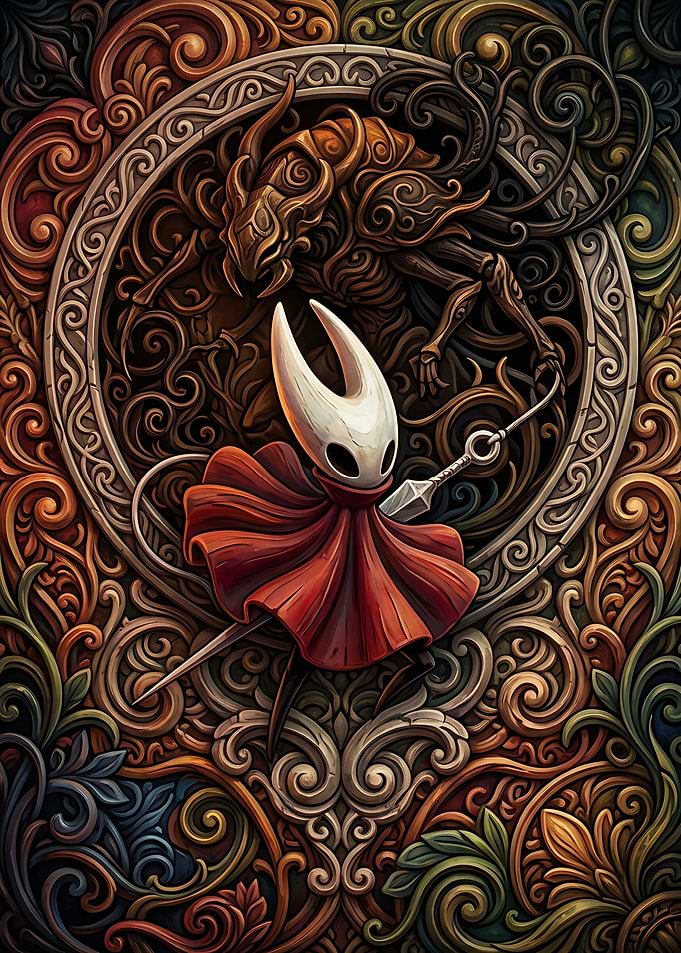 Hornet from Hollow Knight ornate art